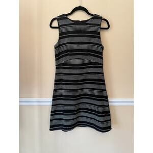 Ann Taylor Black & White Tweed Fit & Flare Dress Size 4 Black & White